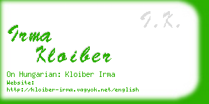 irma kloiber business card